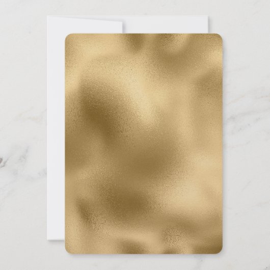 シックな金ゴールドグラムホワイトロータスフラワー 招待状 (裏面)