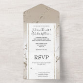 シックな金ゴールドグリジーマーブル オールインワン招待状 (内側)