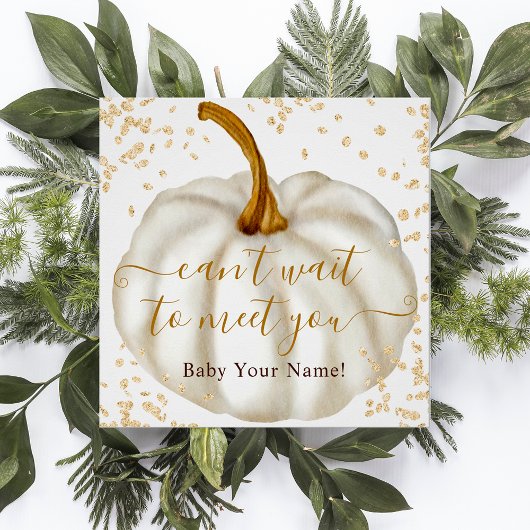 シックな金ゴールドグリッターカボチャ水カラーベビーシャワー ポスター