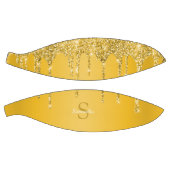 シックな金ゴールドグリッタードリップスパークルモノグラム名 バスケットボール (パネル)