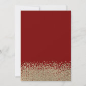 シックな金ゴールドグリッタードレスティアラレッドスウィートセブン 招待状 (裏面)