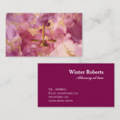 シックな金ゴールドグリッターバラ大理石弁護士名刺 名刺 (正面/裏面)