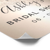 シックな金ゴールドグリッターホイグラデーションルブライダルシャワーへようこそ ポスター (角)