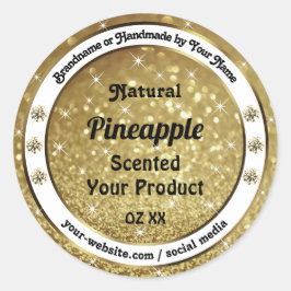 シックな金ゴールドグリッター星の製品ラベルラインストーン ラウンドシール