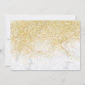 シックな金ゴールドグリッター白い大理石の写真Sweet 16 招待状 (裏面)