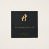 シックな金ゴールドサボテンのイヤリング表示カード (裏面)