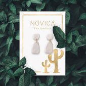 シックな金ゴールドサボテンのイヤリング表示カード 名刺