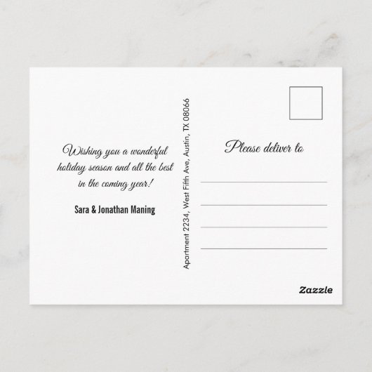 シックな金ゴールドシルバーグリッター新年クリスマス ポストカード (裏面)