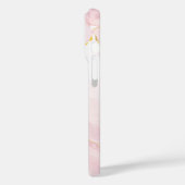 シックな金ゴールドスクリプトモノグラムオンピンク大理石 Case-Mate iPhoneケース (裏面 / 左)