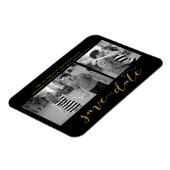 シックな金ゴールドスクリプト日付マグネット招待状の保存 マグネット (左側)