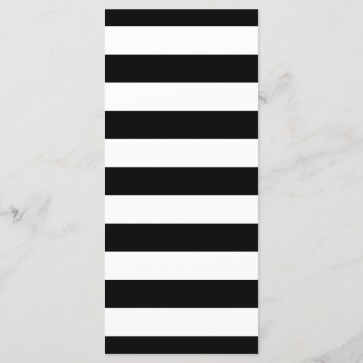 シックな金ゴールドストライプ白黒花結婚のメニュー メニュー (裏面)