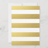 シックな金ゴールドストライプ結婚式招待状 招待状 (裏面)