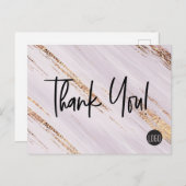 シックな金ゴールドストロークビジネスロゴありがとうお客様 ポストカード (正面/裏面)