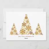 シックな金ゴールドスノーフレークメリークリスマスハッピーニューイヤー シーズンカード (裏面)