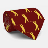 シックな金ゴールドスポーツゴルファーのシルエットネックタイ ネクタイ (ロール)