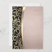 シックな金ゴールドスワールグラス、ハイヒール退職 招待状 (裏面)