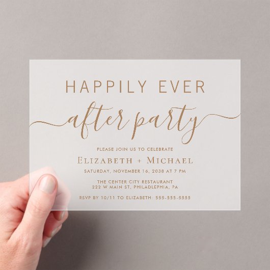 シックな金ゴールドス結婚クリプトのパーティー霜の後 アクリル招待状 (インサイチュ (ポータブル))