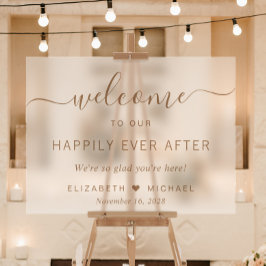 シックな金ゴールドス結婚クリプトの歓迎フロスト アクリルサイン