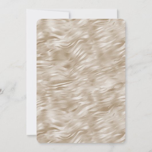 シックな金ゴールドゼブラプリント赤ちゃんシャワー 招待状 (裏面)