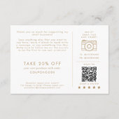 シックな金ゴールドタイポグラフィハンドメイド愛ありがとう エンクロージャーカード (裏面)