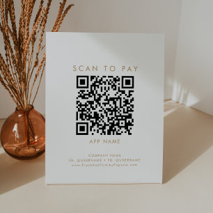 シックな金ゴールドタイポグラフィビジネススキャンの支払い 台座サイン