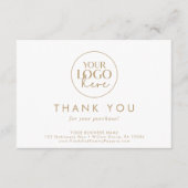 シックな金ゴールドタイポグラフィビジネスロゴありがとうご注文 エンクロージャーカード (正面)