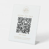 シックな金ゴールドタイポグラフィビジネスロゴスキャンの支払い 台座サイン (正面)