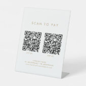 シックな金ゴールドタイポグラフィビジネス2アプリはスキャンして支払う 台座サイン (正面)