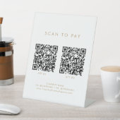 シックな金ゴールドタイポグラフィビジネス2アプリはスキャンして支払う 台座サイン (インサイチュ)