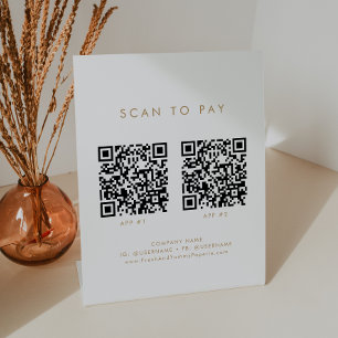 シックな金ゴールドタイポグラフィビジネス2アプリはスキャンして支払う 台座サイン