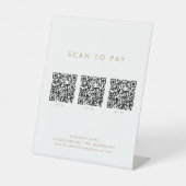 シックな金ゴールドタイポグラフィビジネスQRコードスキャンして支払う 台座サイン (正面)