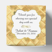 シックな金ゴールドタイルのカスタム結婚式のお気に入りギフトボックス フェイバーボックス (上部)