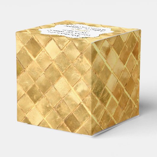 シックな金ゴールドタイルのカスタム結婚式のお気に入りギフトボックス フェイバーボックス (裏面サイド)