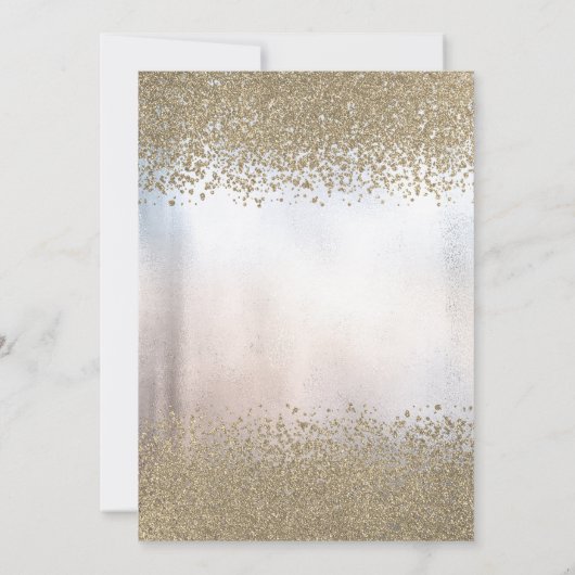 シックな金ゴールドダイヤモンド、ティアラメタリックキンセアニラ 招待状 (裏面)