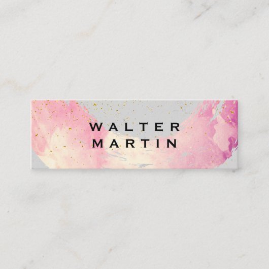 シックな金ゴールドダストウォーターの色ブラシ スキニー名刺 (正面)