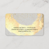 シックな金ゴールドダストブラシ/グレー 名刺 (裏面)