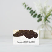 シックな金ゴールドダストブラシ 名刺 (スタンド正面)