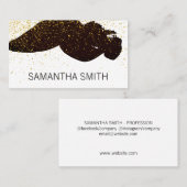 シックな金ゴールドダストブラシ 名刺 (正面/裏面)