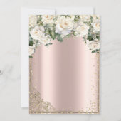 シックな金ゴールドティアラ、ホワイトローゼスダイアモンズキンセアニラ 招待状 (裏面)