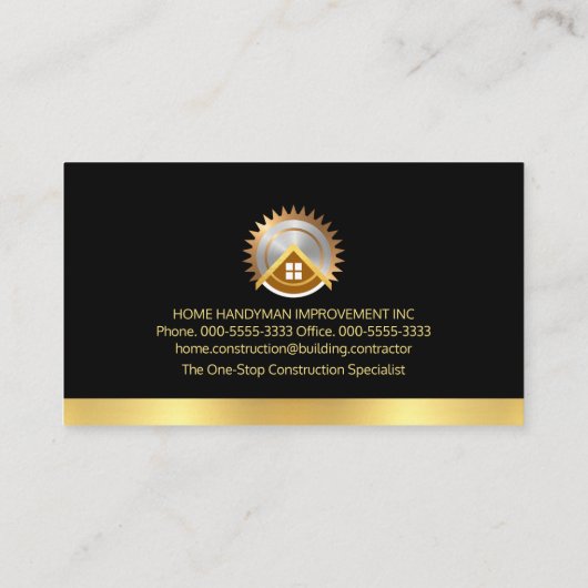 シックな金ゴールドハンドマンサイネージウェーブ 名刺 (裏面)