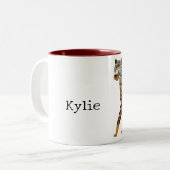 シックな金ゴールドヒョウ猫 ツートーンマグカップ (正面左)