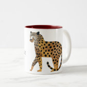 シックな金ゴールドヒョウ猫 ツートーンマグカップ (正面右)