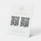 シックな金ゴールドビジネスロゴ2アプリスキャンして支払う 台座サイン (正面)