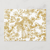 シックな金ゴールドフェイクグリッター手描き花柄 ポストカード (正面)
