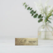 シックな金ゴールドフォイルエレガントハローミニマルカリグラフィー スキニー名刺 (スタンド正面)