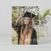 シックな金ゴールドフォイル写真卒業アナウンスカード 箔シーズンカード (立ち正面)