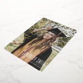 シックな金ゴールドフォイル写真卒業アナウンスカード 箔シーズンカード (回転した状態)