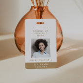 シックな金ゴールドフォトスモールビジネスまたは先生ID バッジ