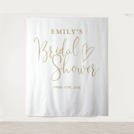 シックな金ゴールドブライダルシャワーフォトバックグラウンド タペストリー