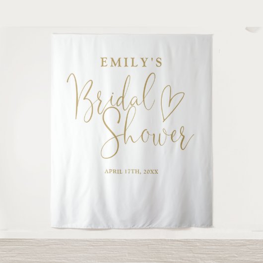 シックな金ゴールドブライダルシャワーフォトバックグラウンド タペストリー (正面)